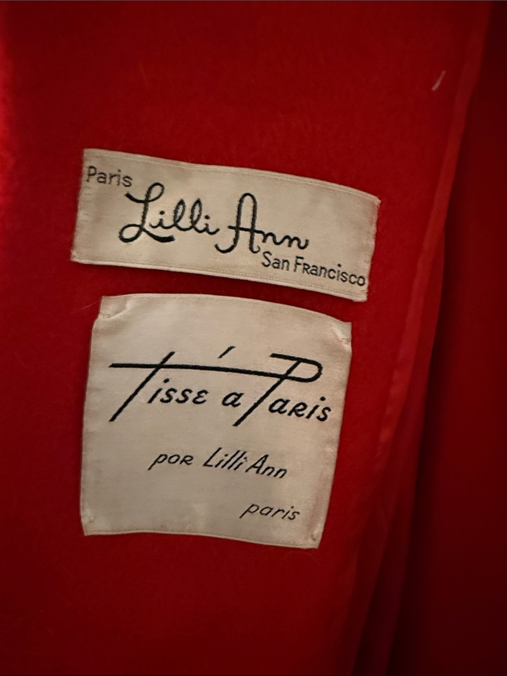 Vintage Red Wool Cape Coat — Lilli Ann San Francisco - Picture 2 of 16